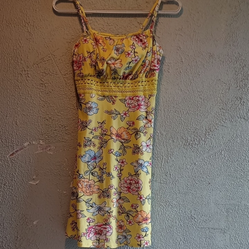 H&M Yellow Floral Mini Dress